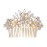 EVER FAITH Bridal Hair Accessories Crystal Flower Snowflake Side Comb Bridesmaids Wedding Headpiece Clear Gold-Tone
