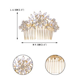 EVER FAITH Bridal Hair Accessories Crystal Flower Snowflake Side Comb Bridesmaids Wedding Headpiece Clear Gold-Tone EVER FAITH Bridal Hair Accessories Crystal Flower Snowflake Side Comb Bridesmaids Wedding Headpiece Clear Gold-Tone