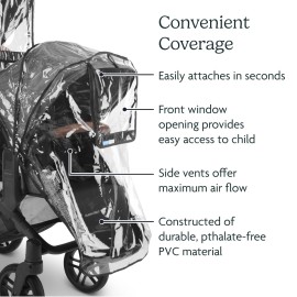 UPPAbaby RumbleSeat Rain Shield / Compatible with RumbleSeat models 2015-2019, V2, V2+, and V3 / Waterproof and Windproof Coverage / Ventilated Design / Quick Attachment / Easy Access to Child
