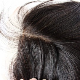 Bella Hair Free Part Silk Base Closure Straight, 130% Density Natural Color Remy Virgin Human Hair 4x4inch Top Closure (16inch)