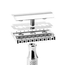 MHLE R41 TWIST Safety Shaving Razor - Open Comb Design for Wet Shaving