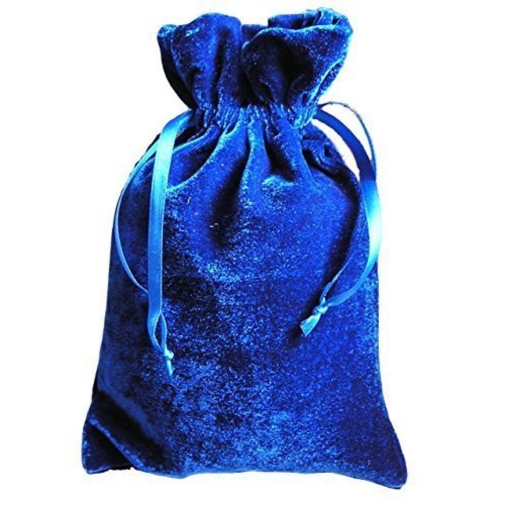 Paper Mart Tarot/Rune Dice Gift Bag Royal Blue Velvet Drawstring Bag 6x9
