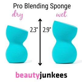 Beauty Junkees Makeup Sponge Blender - Blue Sculptor Foundation Makeup Blender Sponge, Liquid Cream Powder Blending Sponges, Make Up Applicator, Cosmetic Blenders, Wet Dry Beauty Sponge, Latex Free