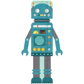 Petit Collage Folding Growth Chart, Blue Robot