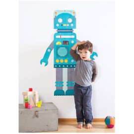 Petit Collage Folding Growth Chart, Blue Robot