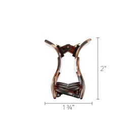 France Luxe Large Cutout Rectangle Claw Clip - Caramel Horn