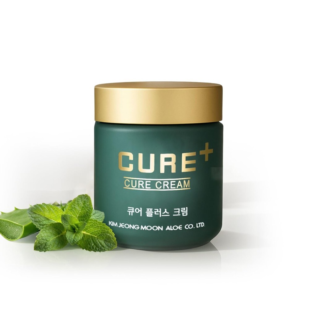 CURE Aloe Arborescens Ointment Balm, Deep Moisture Korean Body Cream for Cracked Heels, Elbows & Dry Skin, with Peppermint Oil, 2.82 fl oz.