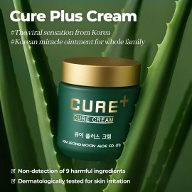 CURE Aloe Arborescens Ointment Balm, Deep Moisture Korean Body Cream for Cracked Heels, Elbows & Dry Skin, with Peppermint Oil, 2.82 fl oz.