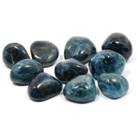 CrystalAge 5 Pack Apatite Tumble Stones (20-25mm), Blue Apatite, Loose-Cut Gemstones
