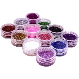 Ultra FINE Glitter for Gel Nail Art Pots Set - NYK1 DUST Powder, Face Paint Makeup, Hair, Nail Polish Craft, Festival Party Colors