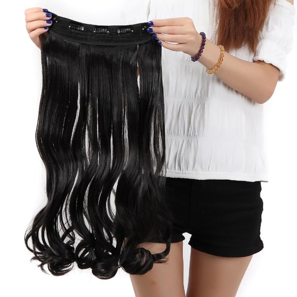 S-noilite 24/26 Straight Curly 3/4 Full Head One Piece 5clips Clip in Hair Extensions Long Poplar Style for Xmas Gifts 22colors (24 - Curly, natural black) S-noilite 24/26 Straight Curly 3/4 Full Head One Piece 5clips Clip in Hair Extensions Long Poplar Style for Xmas Gifts 22colors (24 - Curly, natural black)