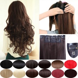 S-noilite 24/26 Straight Curly 3/4 Full Head One Piece 5clips Clip in Hair Extensions Long Poplar Style for Xmas Gifts 22colors (24 - Curly, natural black) S-noilite 24/26 Straight Curly 3/4 Full Head One Piece 5clips Clip in Hair Extensions Long Poplar Style for Xmas Gifts 22colors (24 - Curly, natural black)