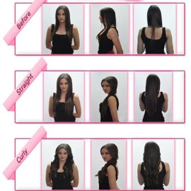 S-noilite 24/26 Straight Curly 3/4 Full Head One Piece 5clips Clip in Hair Extensions Long Poplar Style for Xmas Gifts 22colors (24 - Curly, natural black) S-noilite 24/26 Straight Curly 3/4 Full Head One Piece 5clips Clip in Hair Extensions Long Poplar Style for Xmas Gifts 22colors (24 - Curly, natural black)