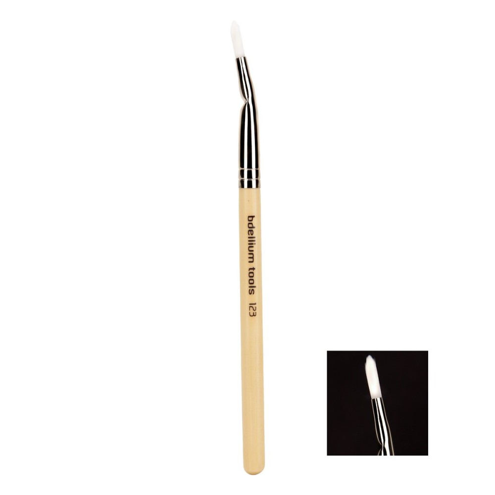 Bdellium Tools Professional Makeup Brush - Special FX Series 123 Large Bent Glue - With Soft Synthetic Fibers, For Ears, Brow, Nose Areas (Bamboo, 1pc)
