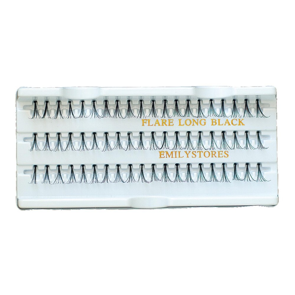 EMILYSTORES 12 Packs Eyelashes Natural Individual Lashes Plant Flare Long Eyelash 14mm Black For Eye Lash Extensions Lashes-Knotted(14MM,Long Lashes)
