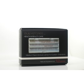 EMILYSTORES 12 Packs Eyelashes Natural Individual Lashes Plant Flare Long Eyelash 14mm Black For Eye Lash Extensions Lashes-Knotted(14MM,Long Lashes)