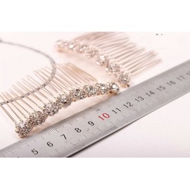 Letshopping High-grade Alloy Diamond Tiara Comb Hair Accessories Hair Fork(2pc) Rose gold Letshopping High-grade Alloy Diamond Tiara Comb Hair Accessories Hair Fork(2pc) Rose gold