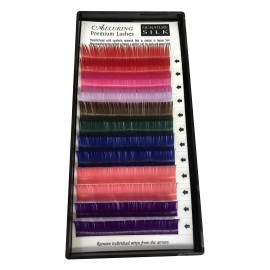 Alluring Silk Mixed Color Lashes C Curl for Eyelash Extensions (C .20 x13mm)