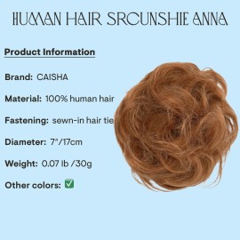 CAISHA 100% HUMAN HAIR Scrunchie Hair Piece Updo Braid Hair Scrunchy Messy Bun Copper Brown H312c