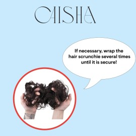 CAISHA 100% HUMAN HAIR Scrunchie Hair Piece Updo Braid Hair Scrunchy Messy Bun Copper Brown H312c
