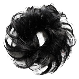 CAISHA Small Scrunchy Updo Hairpiece Ponytail Extensions Hair Tie Black G1C CAISHA Small Scrunchy Updo Hairpiece Ponytail Extensions Hair Tie Black G1C
