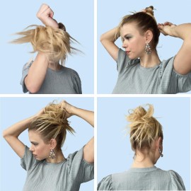 CAISHA Small Scrunchy Updo Hairpiece Ponytail Extensions Hair Tie Black G1C CAISHA Small Scrunchy Updo Hairpiece Ponytail Extensions Hair Tie Black G1C