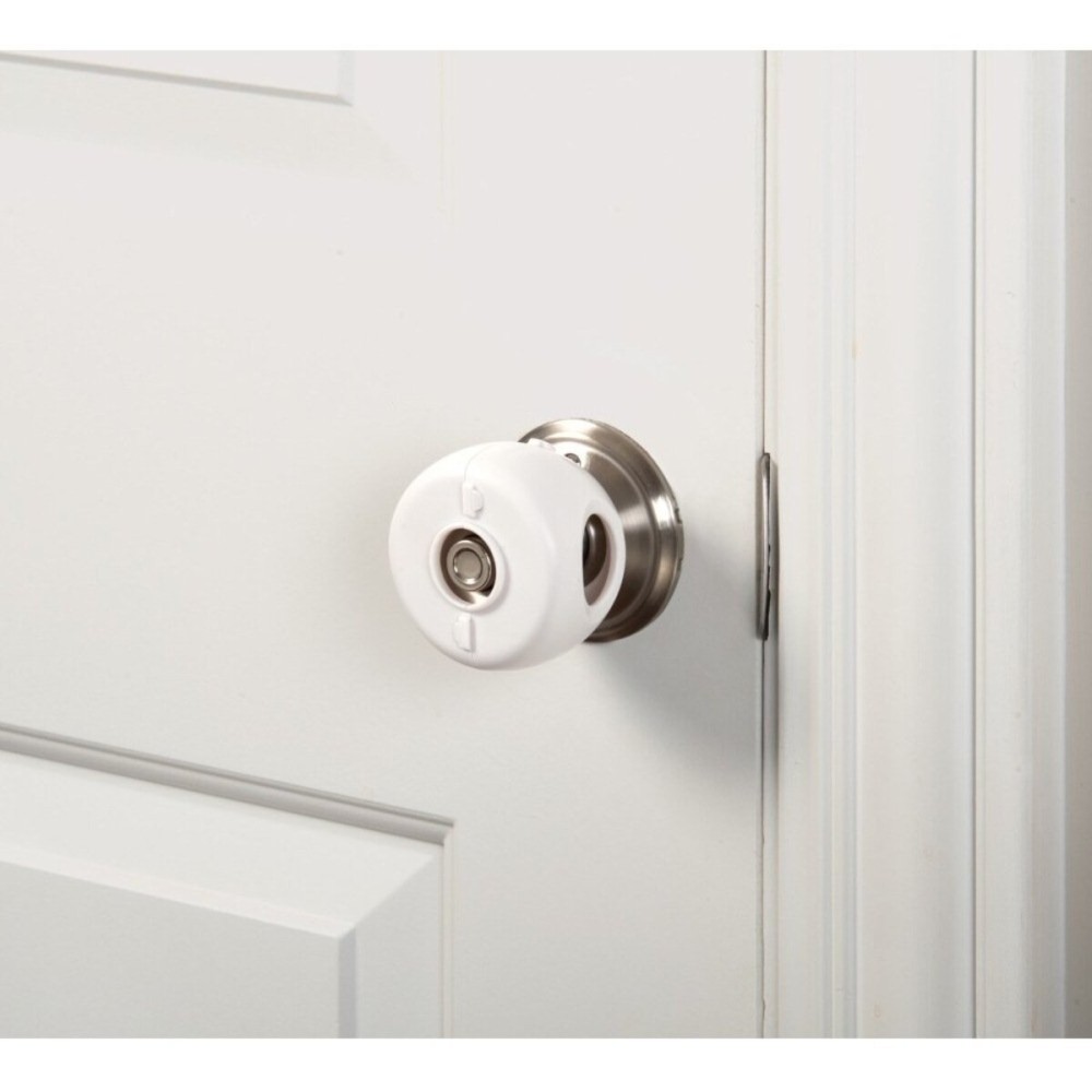 KidCo Door Knob Covers - 3 pkg White - Child Proof Door Knob Covers, Toddler Door Locks, Baby Proof Safety Locks for Doors