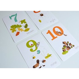 Sea Urchin Studio - Numbers Wall Art Woodland Forest - (5 X 7 Inches) 10 Cards