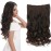 REECHO 20 1-pack 3/4 Full Head Curly Wave Clips in on Synthetic Hair Extensions HE008 Hair pieces for Women 5 Clips 4.5 Oz Per Piece - Dark Reddish Brown