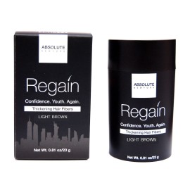Regain Hair Fibers by Absolute 0.81oz / 23g (Light Brown)