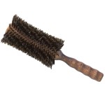 Ibiza Hair Boar Bristle Round Brush (H6-80mm) | Hybrid Boar/Nylon Bristles with Hardwood Handle | Ideal for Irregular Curls or Straight Looks | Adds Texture & Shine for Coarse or Frizzy Hair