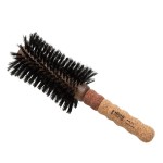 Ibiza Hair Boar Bristle Concave Barrel Brush (RLX5-80mm) | Reinforced Swirled Bristles with Cork Handle | Contours to the Head Shape to Create Shiny Hair | Ideal for All Hair Types | Heat Resistant