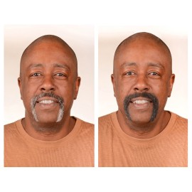 The Younger Looking Beard (Dark Brown) Beard and Mustache Darkener. Non Allergenic. 1 Minute Brush On
