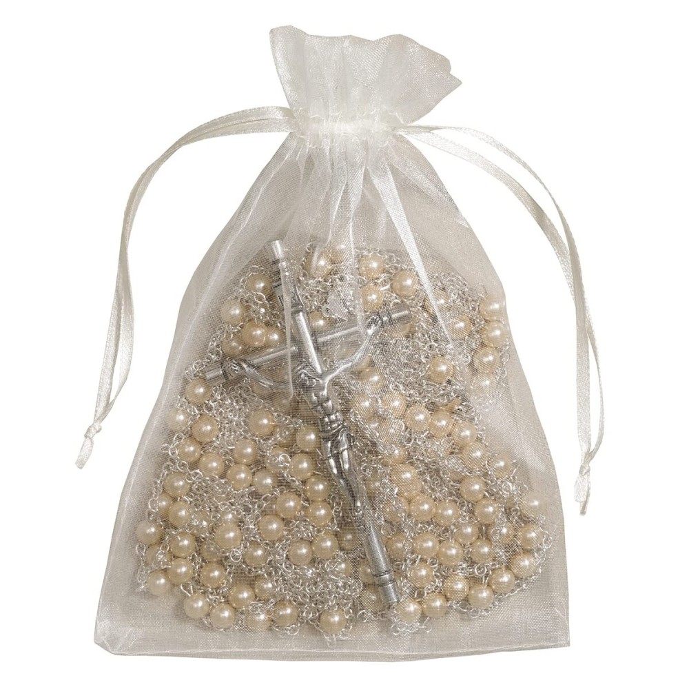 CB Catholic Creed-Ladder Lasso Wedding Rosary, 42-Inch, Clear