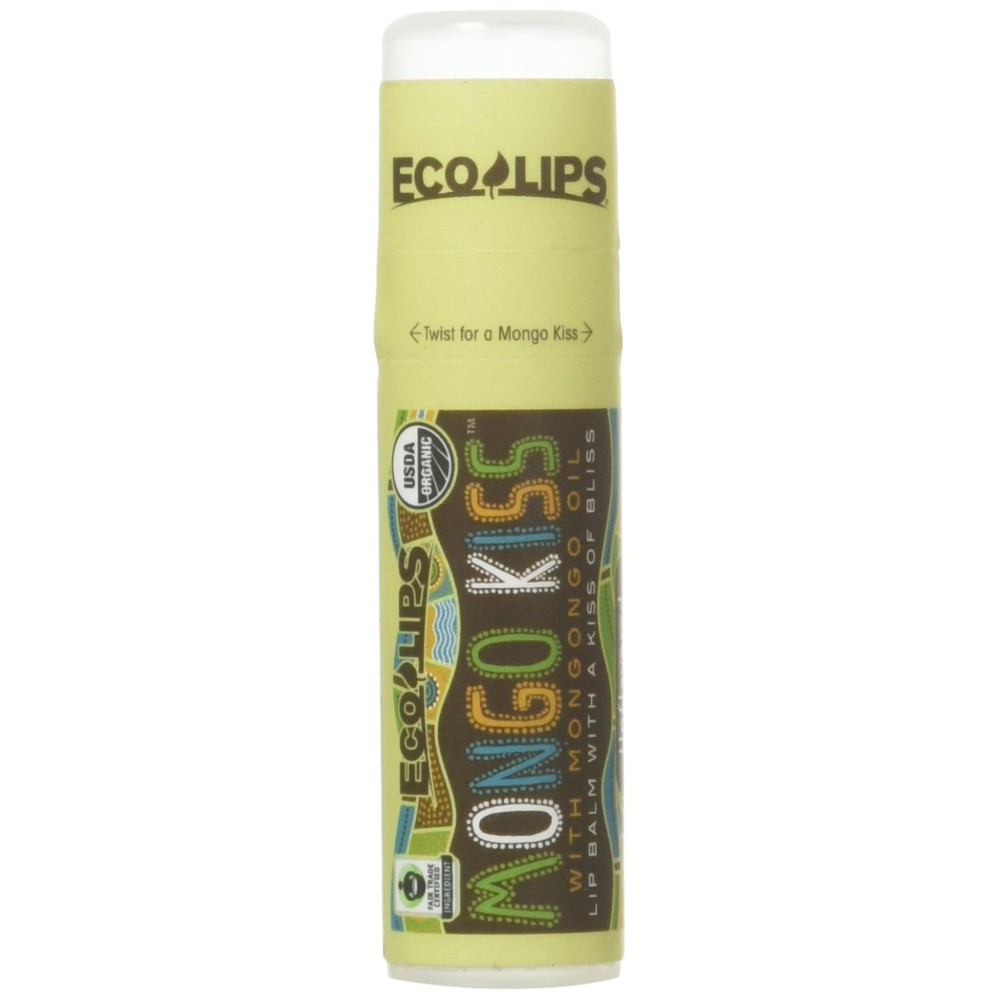 ECO LIPS Organic Mongo Kiss Unflavored Lip Balm, 0.25 OZ ECO LIPS Organic Mongo Kiss Unflavored Lip Balm, 0.25 OZ