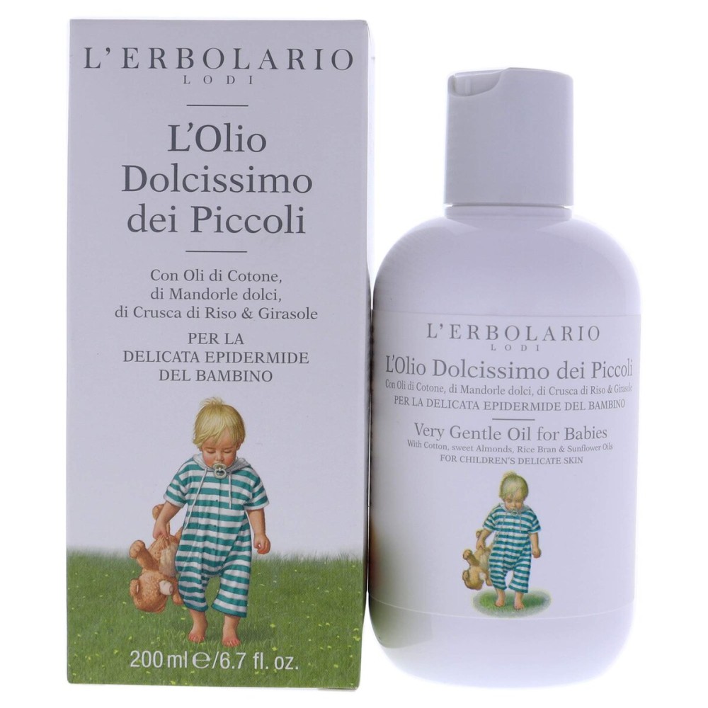 L\'Erbolario Very Gentle Oil For Babies - Soothing, Protecting And Cleansing - For A Moisturizing Massage After Bathing - Ideal For Helping Baby Relax - Suitable For Very Delicate Skin - 6.7 Oz
