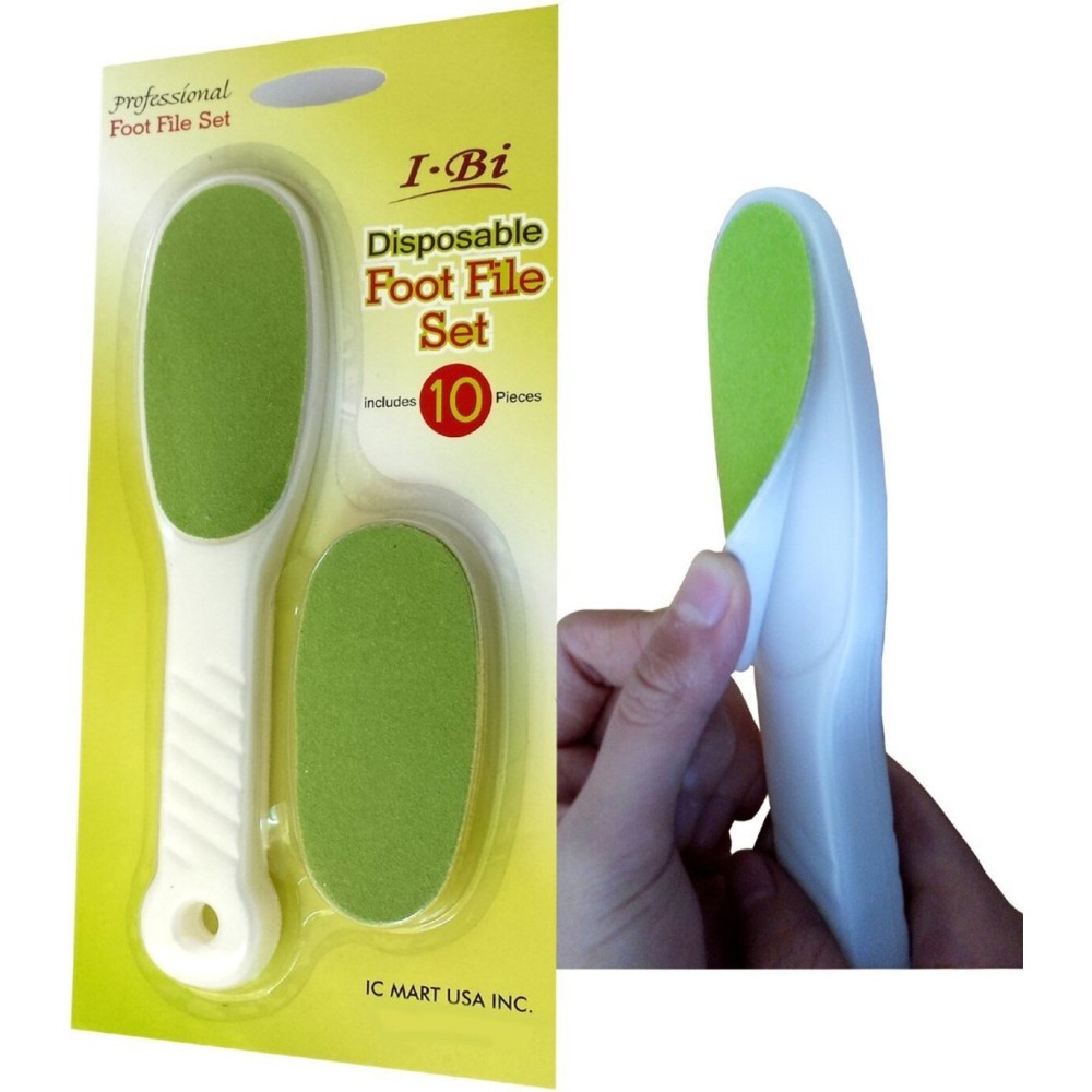 IBI Disposable Green Foot File Set with Replaceable Pad 10pcs