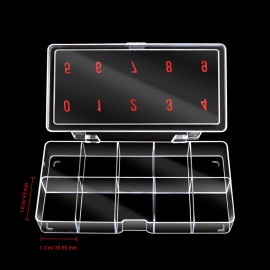 Beauticom USA Small Empty 10 Space Nail Art Tip Storage Organizer Box Case - Clear Color - For False Nail Tips, Vitamins, Accessories, 10 sections Beauticom USA Small Empty 10 Space Nail Art Tip Storage Organizer Box Case - Clear Color - For False Nail Tips, Vitamins, Accessories, 10 sections