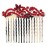 Faship Gorgeous Red Crystal Floral Hair Comb