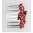 Faship Gorgeous Red Crystal Floral Hair Comb