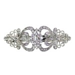 Faship Gorgeous Clear Crystal Hearts And Floral Hair Barrette