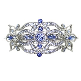 Faship Gorgeous Blue Rhinestone Crystal Big Floral Hair Barrette Faship Gorgeous Blue Rhinestone Crystal Big Floral Hair Barrette