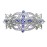 Faship Gorgeous Blue Rhinestone Crystal Big Floral Hair Barrette