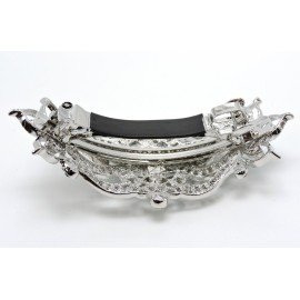 Faship Gorgeous Blue Rhinestone Crystal Big Floral Hair Barrette