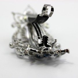 Faship Gorgeous Blue Rhinestone Crystal Big Floral Hair Barrette