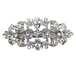 Faship Gorgeous Clear Crystal Floral Hair Barrette Clip