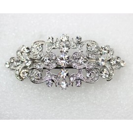 Faship Gorgeous Clear Crystal Floral Hair Barrette Clip
