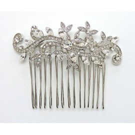 Faship Gorgeous Clear Crystal Floral Hair Comb