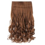 REECHO 20 1-Pack 3/4 Full Head Curly Wave Clips in on Synthetic Hair Extensions HE008 Hairpieces for Women 5 Clips 4.5 Oz per Piece - Linen