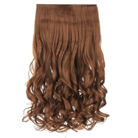 REECHO 20 1-Pack 3/4 Full Head Curly Wave Clips in on Synthetic Hair Extensions HE008 Hairpieces for Women 5 Clips 4.5 Oz per Piece - Linen